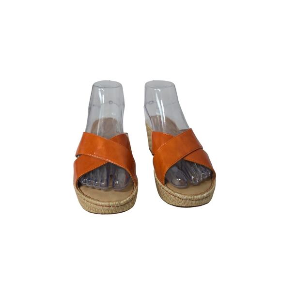 Born Sandals Women's Size 7 Orange Platform Wedge Patent Leather Comfort Shoes - Picture 4 of 10